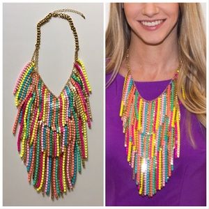 Multicolored Metal Statement Necklace